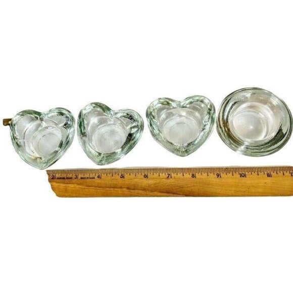 Crystal Clear Small Clear Glass Votive Candle Holders set of 4 1h - Picture 3 of 4